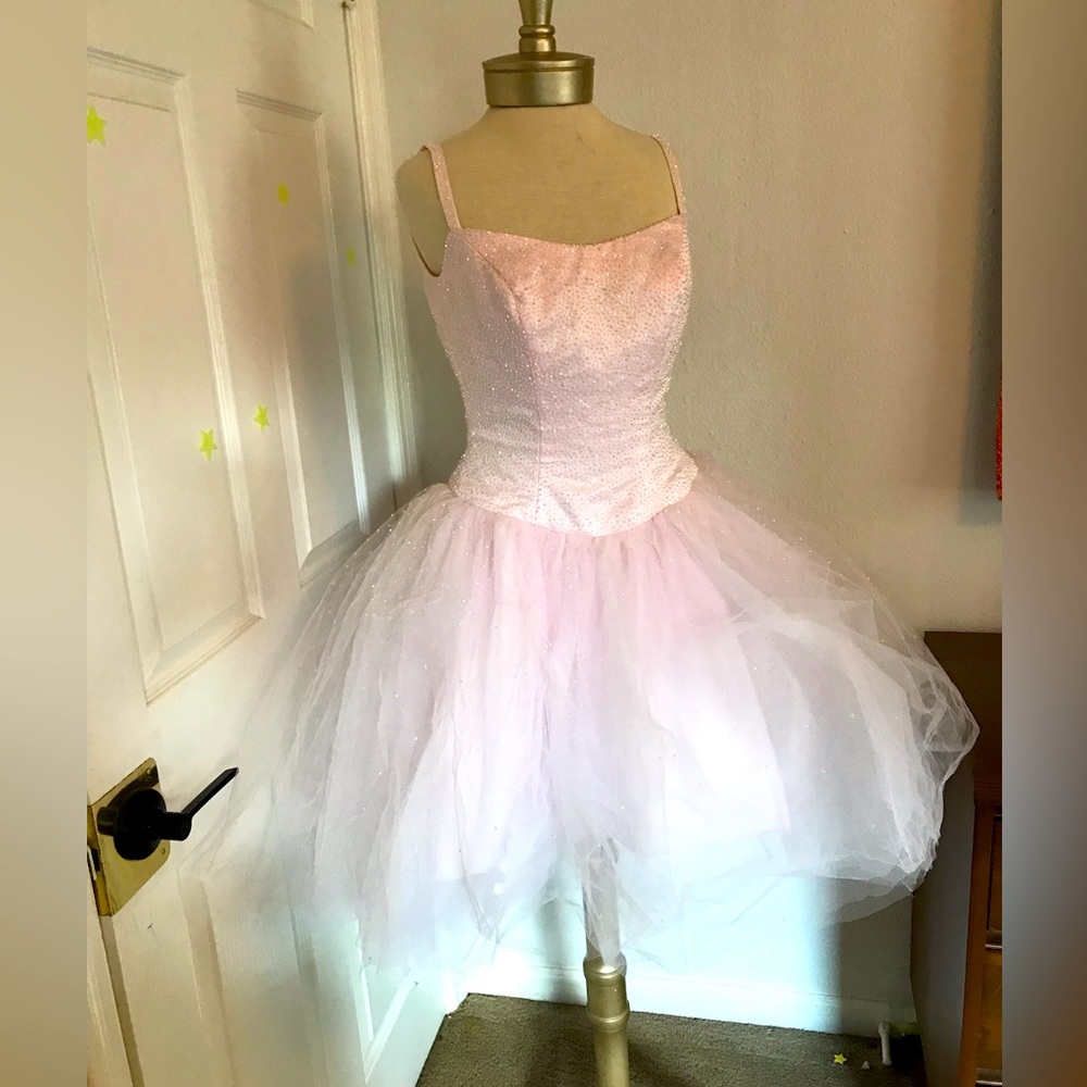 Chic Blush Tulle Prom Dress